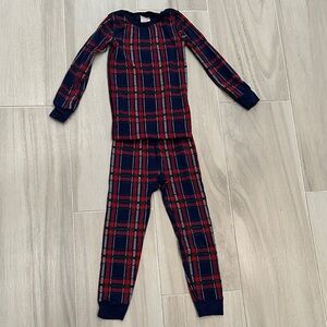 Hanna Andersson 4T Navy Plaid Red & Navy Kids Christmas Holiday Soft Pajama Set